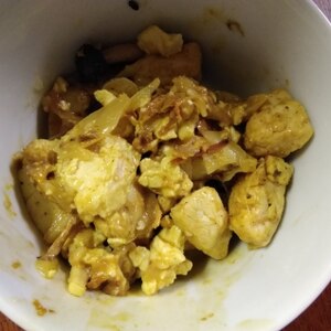 ❤鶏肉と豆腐と薩摩芋のマヨネーズカレー炒め❤
